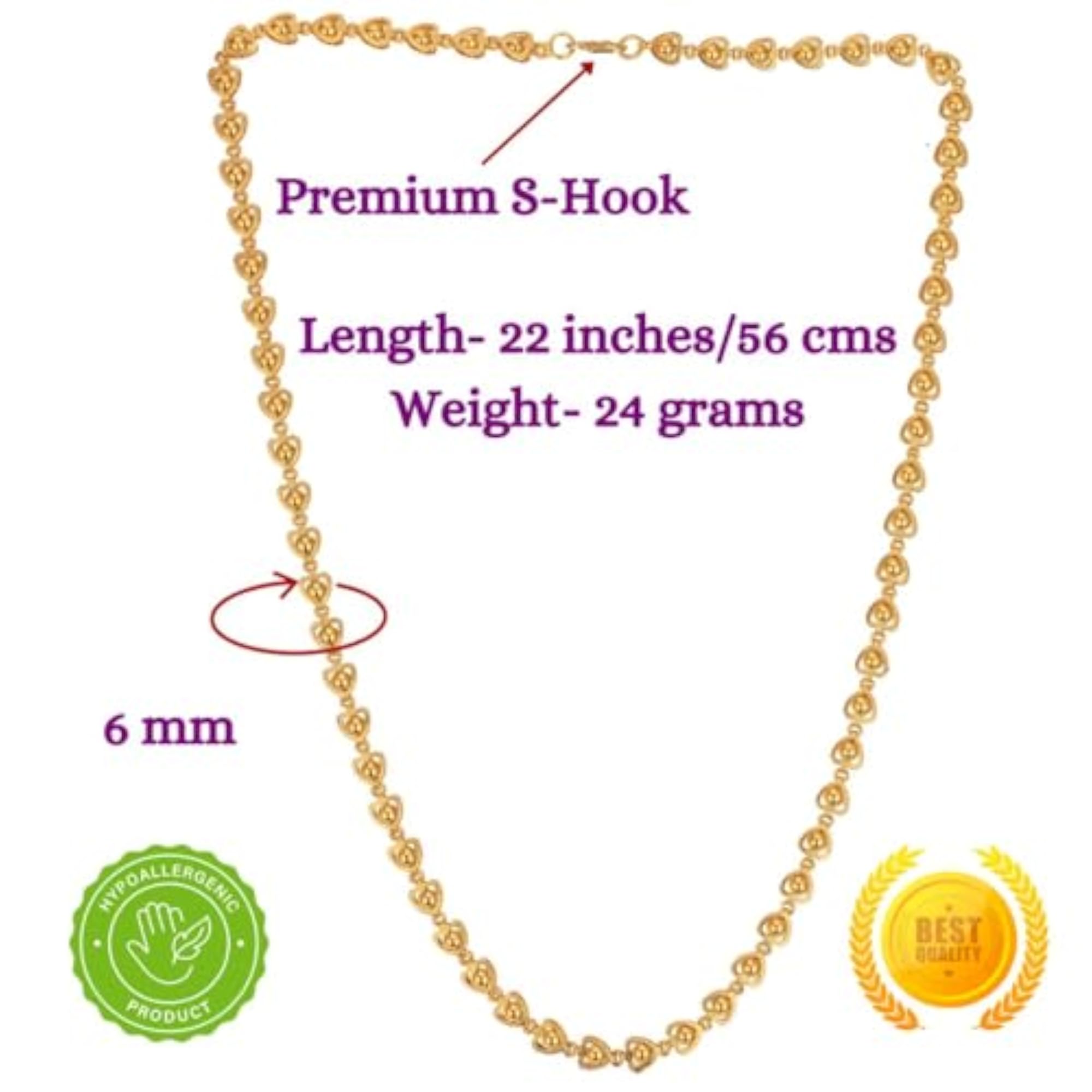 Elegant Silver Plated Anklets & 22" Gold Plated Chain Set for Women