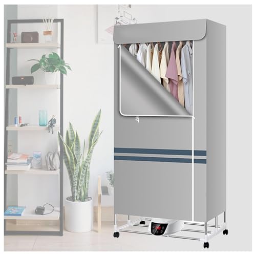 WXJHNYBS Electric Clothes Airer Indoor Heated, Quick Drying Remote Control Heated Clothes Airers, Save Electricity Save Time Electric Airer Cover Winter,Grey