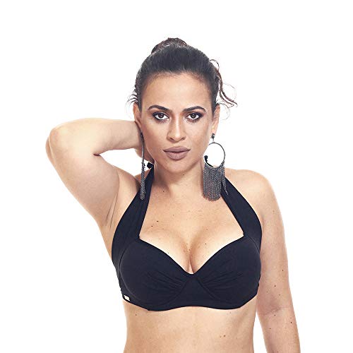 Top de biquini plus size tamanhos grandes (Preto, 50)