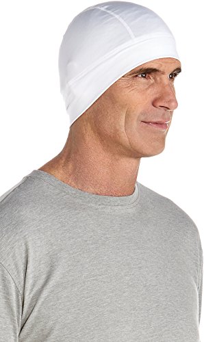 Coolibar UPF 50+ Unisex Hubbard UV Skull Cap - Sun Protective (Small/Medium- White)