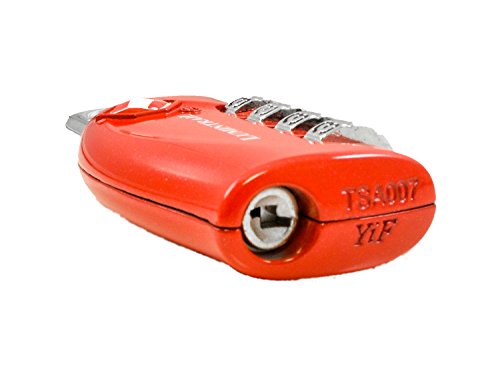 2 Pack Lumintrail Tsa Approved All Metal International Travel Luggage 4 Digit Resettable Combination Lock With 4-Ft Steel Cable For Suitcase And Baggage - Assorted Colors (Red (2 Pack)) #TOP3