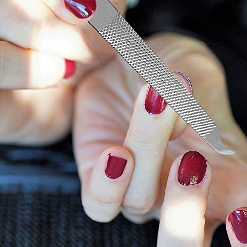 10 Pack Nail File Set Stainless Steel Double Side Nail File Silver Stainless Steel Double-Sided Nail File Trim Manicure Tool For Hand And Foot Care In Nail Salon Silver #TOP3