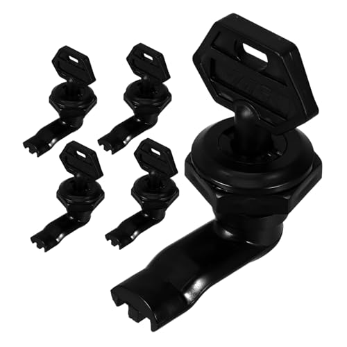 BAZEITFLOW 5 juegos Cerraduras Giratorias Negras para Puertas de Gabinetes Eléctricos de Resistentes y Fáciles de Instalar para Uso Industrial y Residencial Mejora de Seguridad Armarios de