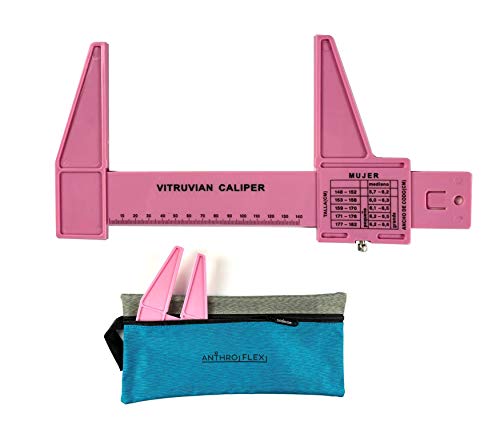 AnthroFlex Antropometro de Hueso Pequeño Plástico -140 mm, Mide Diámetro de Codo, Rodilla, Pie, Muñeca, Biestiolida, Bimaleolar, Antebrazo, Muslo, Humero, Fémur, Rosa