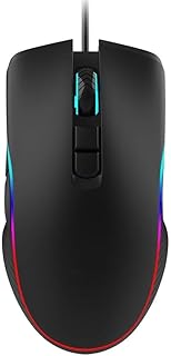 ماوس ألعاب باضاءة ار جي بي ياس اويجينال طراز GX66 للاستخدام مع جميع أجهزة الكمبيوتر - 7200DPI- USB- أسود