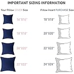 Leeden 18 x 18 Pillow Inserts (Set of 2) - Throw Pillow Inserts with 100% Cotton Cover - 18 Inch Square Interior Sofa Pillow Inserts - Decorative Pillow Insert Pair - White Couch Pillow - Image 3