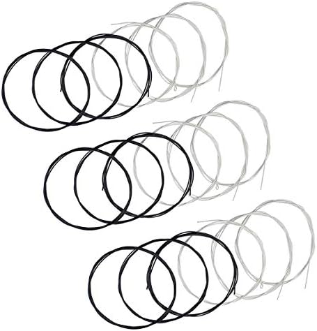 JYsun Classical Guitar Strings 3 full sets with Black Nylon for E-1st B-2nd G-3rd and Nylon Core Silver-Plated Copper Wound for D-4th A-5th E-6th