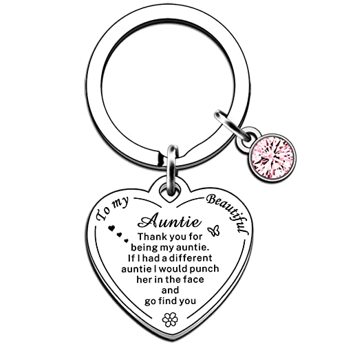 AMZQ Auntie Gifts Auntie Keyring Thank You for Being My Auntie Keyring Unique Family Idea for Your Best Auntie from Niece or Nephew,Auntie Birthday Christmas Mother's Day Gifts