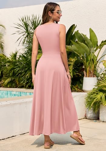 Image of MISFAY Women Maxi Dress Sleeveless Wrap V Neck Summer Boho Casual