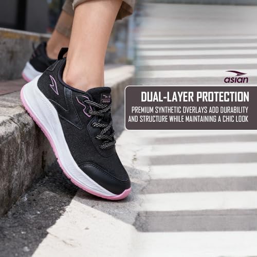 Image of ASIAN Mercury-21 Women's Running Shoes | Lightweight Shoes with EVA Sole, Breathable Knit Comfort, Stylish Casual Running, Walking & Sports Shoes for Girls