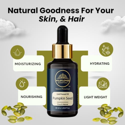 Image of 100% Pure Pumpkin Seed Oil Cold Pressed Carrier Oil for Hair, Skin 30ml