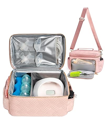 Image of Flyangle EliteMom Breast Pump Bag (Patent Pending) - Stylish Pumping Bag Compatible with Spectra S1 S2 Gold