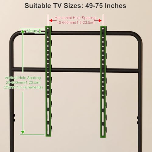 Soporte móvil con ruedas para TV 49-75 pulg, altura ajustable miniatura 7