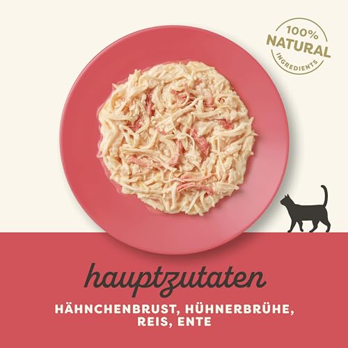 Applaws 100% Natürliches Katzennassfutter, Hühnerbrust mit Ente im Brühe-Topf, 60g (10er Pack)