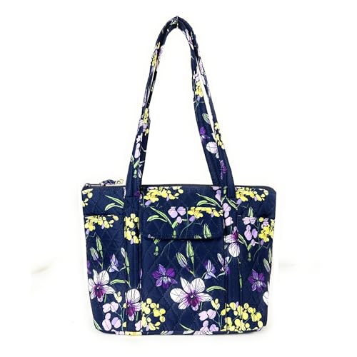 Image of Quilted Small Tote Bag for Women, Lightweight Fabric Handbag with Multiple Pockets, Quilted Purse