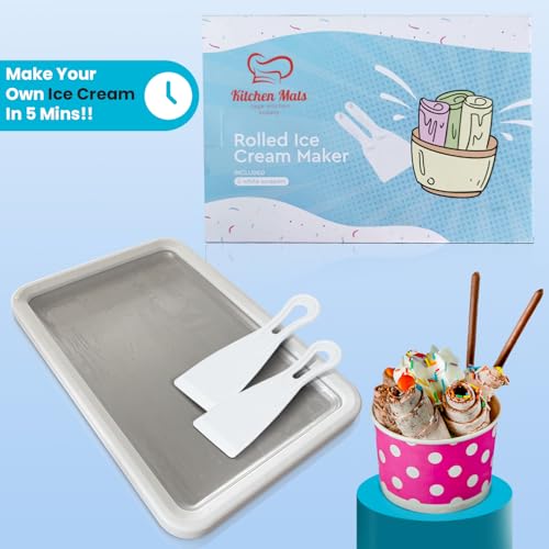 Image of Extra Large Rolled Ice Cream Maker (14 inchx10 inch) - Make Instant IceCream w /the Family - Manual Roll Your Own IceCream - Roll Ice Cream Tray