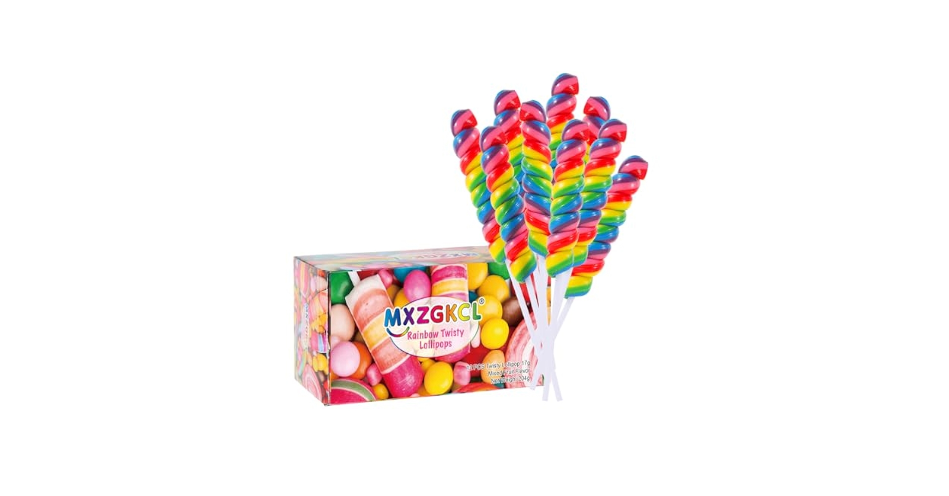 Amazon.com : Big Size! 12 Pack Twisty Lollipop, Rainbow