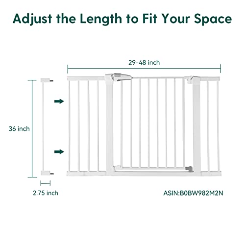 Metal Pet Gate Extension for Doorways and Stairs, 36 Tall - No Tools or Drilling Needed
