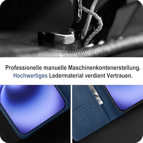 Étui de protection à rabat en cuir bleu avec protège-écran Giyer pour smartphone - 3