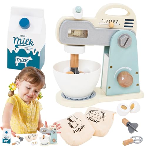 Batidora de juguete infantil, juego de imitación, juego de madera, accesorios para repostería para niños y niñas, 3 5 años