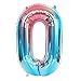 Produktbild Ponmoo Blau Luftballon Zahlen 0. 1 2 3 4 5 6 7 8 9 10 50 bis 100 Riesige Folienballon Zahl Geburtstagsdeko, Deko zum Geburtstag Folienluftballon 0, Dekoration Birthday Zahlenballon 0