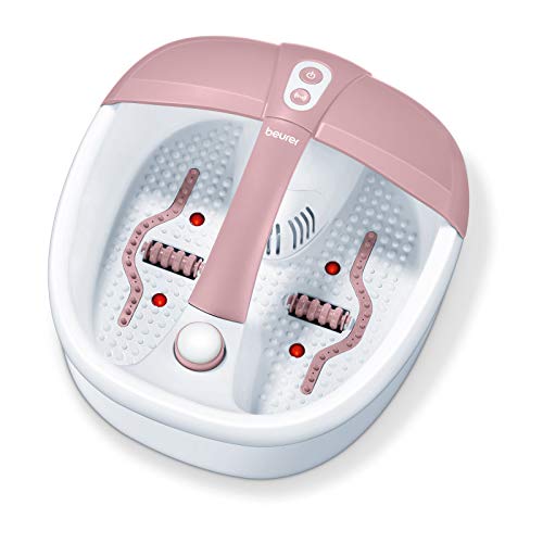 BEURER SRFB1 - Hidromasaje plantar, 3 funciones, blanco y rosa