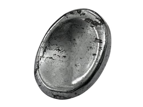 Image of Certified Hematite Crystal Thumb Worry Pebbles Stones for Anxiety Stress Relief Massage - AAA Grade Original Healing Gemstone Agate Rubbing Stone for Yoga Meditation Spiritual Reiki Feng Shui