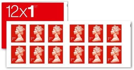 12 x 1st Class Standard Gummed Postage Stamps