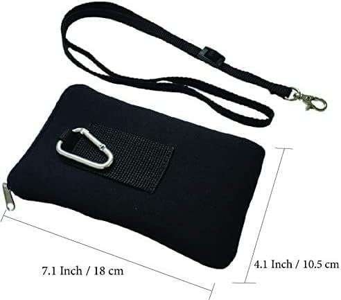 Image of Tainada Dual Zipper Neck Cell Phone Pocket Pouch w /Belt Loop (Be Kind Bee) | For Men /Women; Water-resistant neoprene material, shockproof, lightweight, w /carabiner; Compatible with most of smartphones