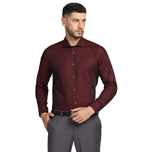 Image of blackberrys Jacquard Cotton Slim Fit Mens Work Wear Shirt