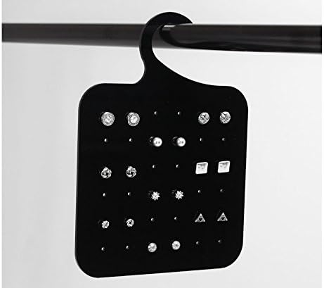 TIELO Hanging Earring Display Organiser Holder Rack Acrylic Jewellery Stud Drop Multiple Colours (Black)