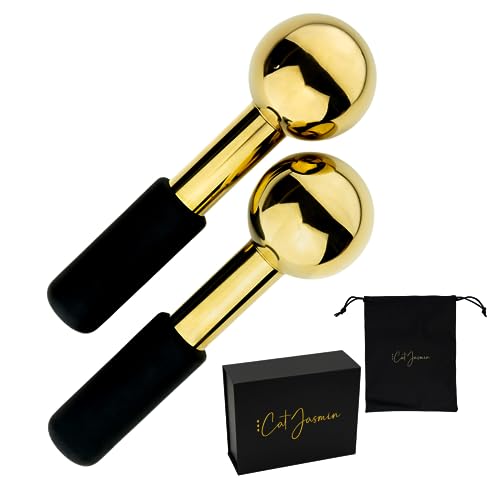 Facial Ice Globes (Set of 2) | Stainless Steel Facial Ice Globes for Face and Eye | Ice Globes for your Face Reduce Redness, Wrinkles | Ice Globes for Facials home & spa | Ice Globe Facial Roller