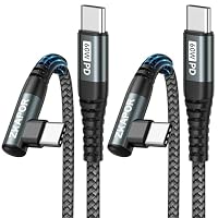 ZKAPOR USB C auf USB C Kabel [2Stück 1M], USB-C Kabel 90 Grad Winkel 60W Schnellladekabel USB Typ C für iPhone 16/15 Pro Max, Plus, Samsung Galaxy S25/S24, Pad Pro, Air, Huawei P60 /Mate 60 -Grau – Ansicht 1