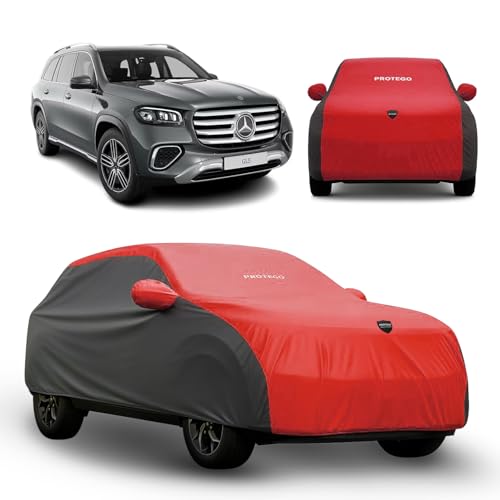 Image of PROTEGO Prime Series India's 1st Anti-Tear Car Cover for Mercedes-Benz GLS | Heavy-Duty, Custom Fit, All Weather | 100% Waterproof, Windproof & Hail Resistant | 2-Year Warranty | Red + Black