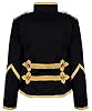 Ro Rox Ladies Steampunk Military Drummer Parade Jacket Emo Punk Women’s Jackets Gothic Clothing, Black & Gold, L #1