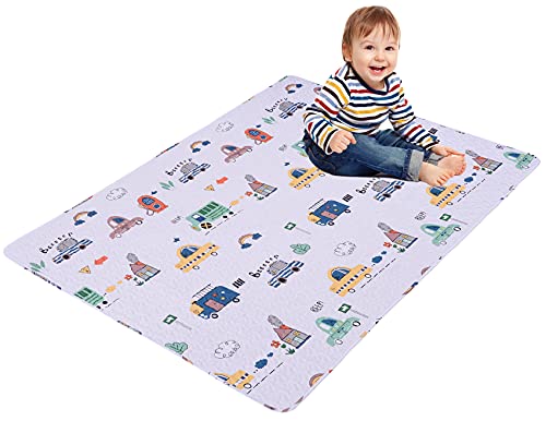MIIMER Washable Baby Play Mat Portable Playmat for Babies 160x110 cm, Foldable Toddler Playpen Non-Slip Baby Tummy Time Mat, Soft Floor Play Mats for Infants Extra Large Crawling Pads
