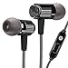 GOgroove Durable Heavy Duty Earbuds (Black) - Ergonomic In-Ear Earphones w/Rugged Cable, Microphone, On Board Controls - Noise Isolation & Reinforced Metal Driver Housing