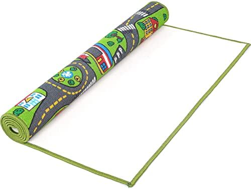 Kapler Kinderteppich, Spielmatte für Autos, 80x150cm,Spielzeug, rutschfeste Autoteppich, Spielmatte für Kinder, Spielen im Schlafzimmer/Spielzimmer, lustig, weich und lehrreich Cover