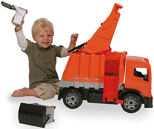 Lena Powerful And Giant Orange Garbage Truck Toys For Kids, Manually Operated And Easy Dumping #TOP3