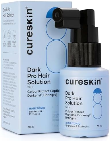 Cureskin Anti Grey Hair Serum | Reverses & Limits Hair Greying | Dark Pro Hair Solution Natural Hair Darkener, 30 ml (Pack of 1)