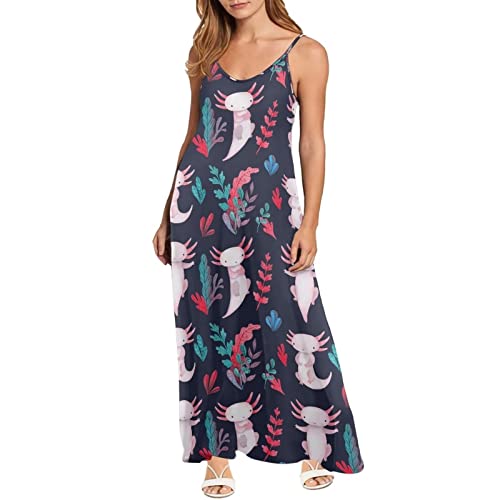Robe d'été sexy pour vos vacances au soleil motif Axolotl de dessin animé