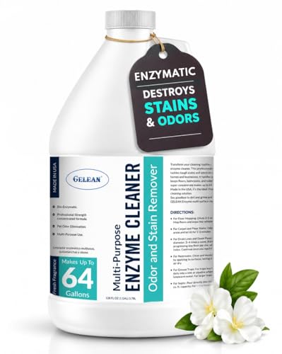 Multi-Purpose Probiotic Enzyme Cleaner, Made in USA - Pet Stain and Odor Remover - Concentrated - Professional & Home Strength Drains, Floors, Bathrooms, Toilets Trash Can, (1 gallon, Fresh fragrance)