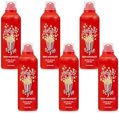 Winona Pure Popcorn Butter Spray - Movie Theater Butter Flavor Spray - Seasoning for Popcorn, Chicken, Baked Potatoes, Vegetables & More - 5 oz Bottle - 6 Pack