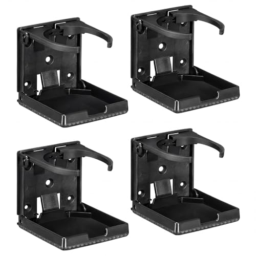 Ferrochef 4 Pack Foldable Torch Holders Adjustable Holder in Square Plastic Brackets with Screws Lightweight Outdoor Mount for Deck Summer Patio Garden Backyard Parties