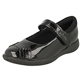 Clarks Etch Beam K, Zapatos Niñas, Negro (Black Patent), 34 EU