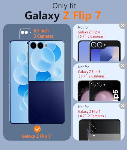 Image of FNTCASE for Samsung-Galaxy Z-Flip-7 Magnetic Case:Translucent Matte Textured Military Grade Drop Protection Phone Cover - Durable Rugged Shockproof Protective Bumper Cases
