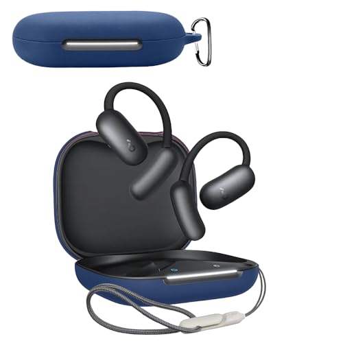 For Anker Soundcore AeroFit 2 P[X _炩ȃVJQ̃X|[cN[ȃfUC Ռz h ho y h~p̃tbN𓋍ڂ X\tg P[XJo[ Anker Soundcore AeroFit 2 Jo