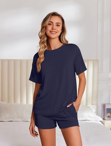 Image of Ekouaer 2 Piece Sets for Women Matching Lounge Sets Summer Outfits