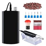Professional Rechargeable Nail Drill Machine Portable Electric Nail File Polishing Tools for Acrylic Gel Nails(Black)