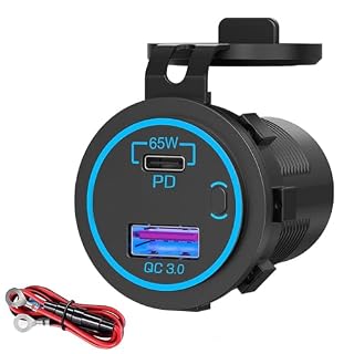 Intckwan prise USB double 12/24 V à encastrer, 65 W et 18 W